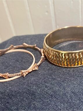Gold and Rose Gold Bangle Set - Women’s Fashion Bracelets
